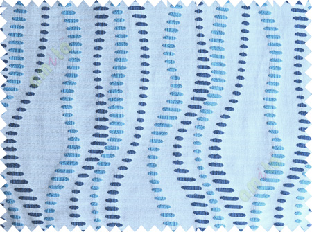 Blue beige white vertical flowing dots stripe poly main curtain designs