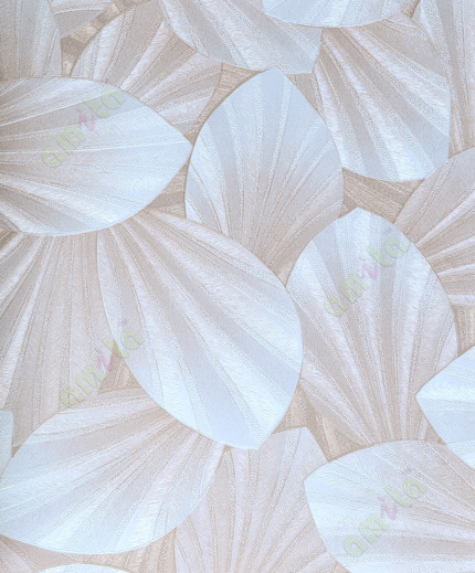 Beige brown white natural leaf design home décor wallpaper for walls